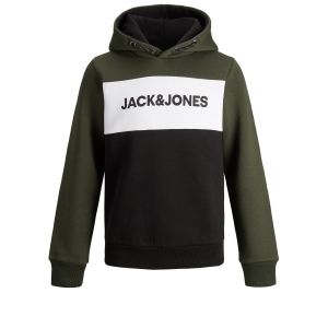 Image de Jack & Jones JJELOGO Blocking Sweat Hood JR Pullover, Forest Night, 128 Homme