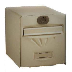 Image de Burg-Wächter Boîte aux lettres Balnéaire en acier galvanisé - Porte arrière vitrée - Beige