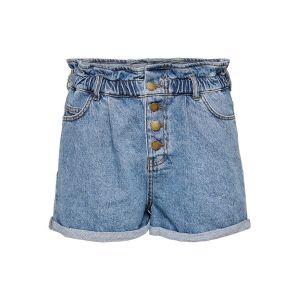 Only Onlcuba Life Paperbag DNM Shorts Dot005, Medium Blue Denim, S Femme