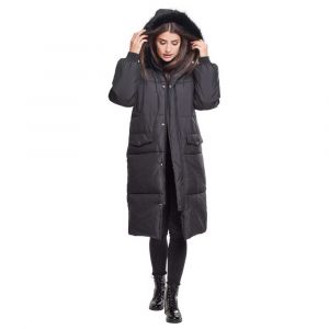 Urban classics Manteau long avec capuche imitation fourrure