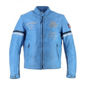 Helstons Blouson cuir Nashville bleu ciel- XL