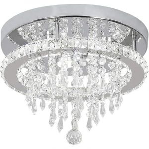Plafonnier en cristal moderne lustre K9 3 lumières LED en acier inoxydable suspension luminaires pour salle à manger salle de bain chambre salon
