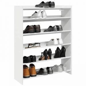 VidaXL &Eacute;tag&egrave;re &agrave; chaussures blanc 80x25x100 cm bois d'ing&eacute;nierie