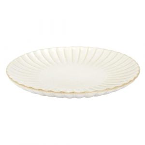 The home deco factory HOME DECO FACTORY - KA0408 Assiette El&eacute;gante - Design Raffin&eacute; et Intemporel - Con&ccedil;ue pour Toutes Les Occasions - Facile &agrave; Entretenir et Pratique - 27 cm - Beige