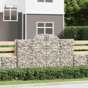 VidaXL Paniers &agrave; gabions arqu&eacute;s 4 pcs 200x50x120/140 cm Fer galvanis&eacute; n/a