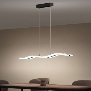 Suspension Luminaire Plafonnier Lustre Chambre Salon Réglable Éclairage Intérieur Mémoire Intelligente Lampe de Nuit led Noir Sablé Télécommande