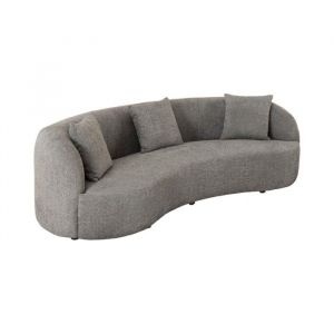 Canap&eacute; droit SOREN gris fonc&eacute; &ndash; Canap&eacute; design en tissu bouclette avec forme arrondie