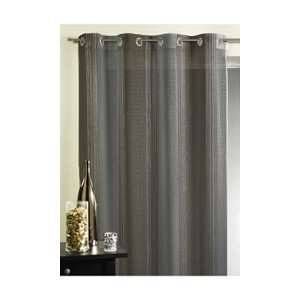 Homemaison Voilage fantaisie à rayures verticales tissées Gris 155 x 260