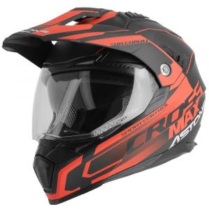 Image de Astone Casque intégral CROSSMAX ROAD noir/rouge fluo - XXL