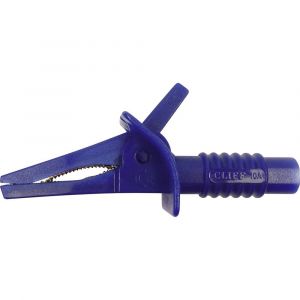 Cliff Pince crocodile de sécurité FCR7943 enfichable 4 mm CAT II 1000 V, CAT III 600 V bleu