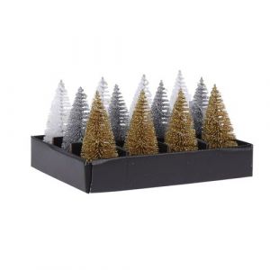 ARBRE NOËL L INEUX PAILLETÉ NOIR LED 4X10CM
