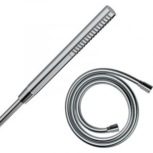 Image de Hansgrohe Pommeau de douche Pulsify s 100 EcoSmart chrom&eacute; + flexible de douche 1,60 m Isiflex chrom&eacute; - Chrom&eacute;