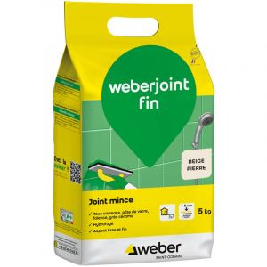 Weber Saint Gobain - Joints minces carrelage mural, Beige pierre, 5kg joint fin