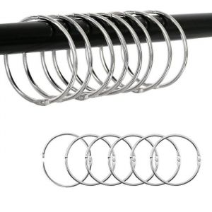 INF 30 Pi&egrave;ces Anneaux d'Ouverture de Rideau / Anneaux de Rideau de Douche pour Porte Fen&ecirc;tre Rideaux de Douche 60 mm de Diam&egrave;tre Int&eacute;rieur Anneaux d'Ouverture en Fer avec Rev&ecirc;tement Antirouille Argent