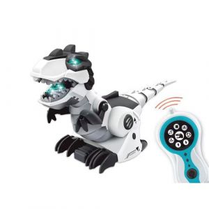 Avizar Dinosaure Télécommandé avec Effets Sonores Lumineux Motorisés Blanc et Noir