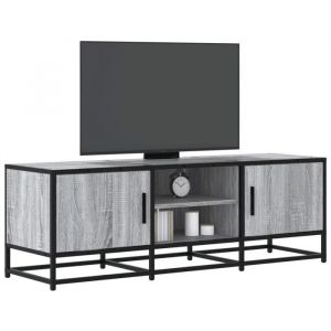 VidaXL Meuble tv sonoma gris 120x35x41 cm bois d'ing&eacute;nierie et m&eacute;tal