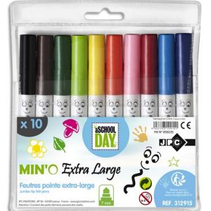 JPC CRÉATIONS Feutres pointe large - coloris assortis - pochette de 10