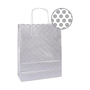 Agipa 101850 - Lot de 50 sacs kraft à soufflet 25x11x31 cm, coloris argent