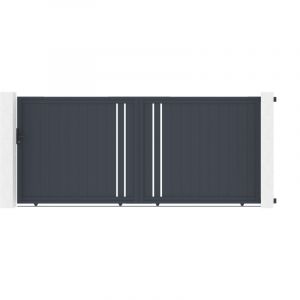 Casanoov - Portail coulissant 4m giona 400 x 180cm aluminium gris