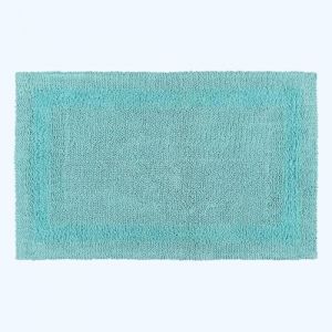 Grand tapis de bain en coton, 70 x 120 cm – Bleu aqua - Homescapes