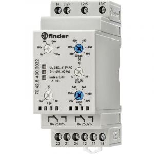 Finder Relais de contrôle tension 70.42.8.400.2032 2 inverseur (RT) coupure 250 V/AC - Max. 400 V/AC - 8 A 1 pc(s)