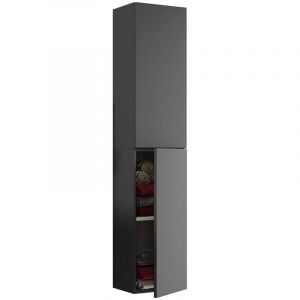 Ebuy24 - VCB11 Armoire de toilette haute avec 2 portes, anthracite. - Anthracite