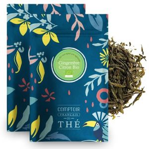 Comptoir français du thé - Gingembre Citron - 2x100 grammes de thé vert au gingembre et au citron vrac