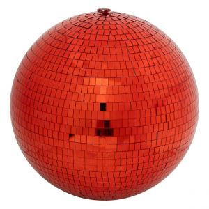 Suspension boule Disco Rouge