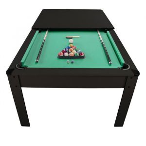 Billard Américain convertible ALLIANCE 183 x 102 cm avec accessoires, plateau dînatoire et Tapis Vert