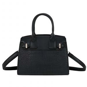 Sac &agrave; Main pour Femme Effet Croco avec Bandouli&egrave;re Amovible Gallantry Noir