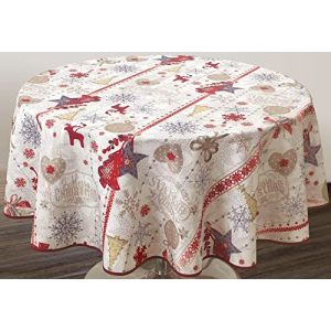 Nappe Anti-taches Joyeux No&euml;l - Ronde 160 cm