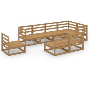 VidaXL Salon de jardin 8 pcs Marron miel Bois de pin massif