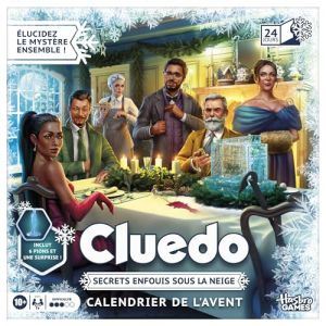 Hasbro Calendrier de l'avent Cluedo : Secrets enfouis sous la Neige - Version Fran&ccedil;aise, &agrave; partir de 10 Ans
