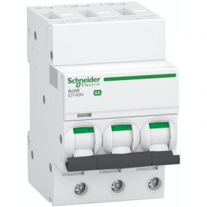 Schneider Electric Acti9 iDT40N XA - disjoncteur modulaire - auto/vis 3P C 10A 6000A/10kA