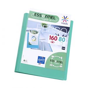 Viquel Porte vues 160 vues A4 - Reliure personnalisable - Pochettes lisses et transparentes - Essentiel recycle - Vert