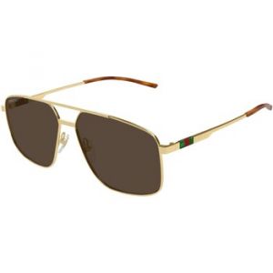 Gucci Homme GG1676S 002 Lunettes de soleil Métal Or Marron Pilote
