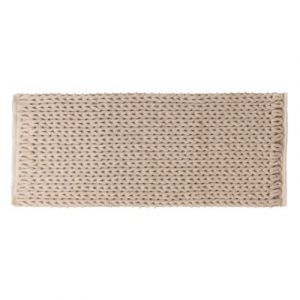 Tapis de bain épais effet grosse maille 50x120 cm coloris lin, 5Five