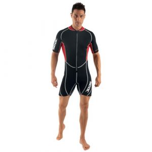 SEAC - Combinaison en néoprène Shorty 2.5 mm Ciao - Homme, Noir (Noir/Rouge) - 4XL