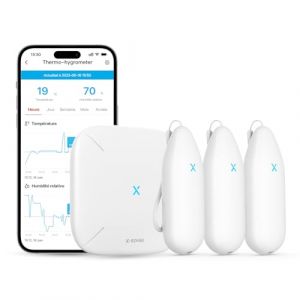 Image de X-Sense WiFi Thermomètre Hygromètre Intérieur, Smart Moniteur de la Température et de l'Humidité avec Alertes sur l'App, Exportation Gratuite des Données Stockées, Compatible avec Alexa, STH54