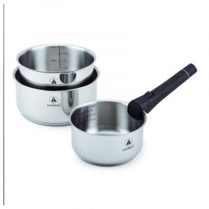 Set 3 Casseroles amovible 'r&eacute;actif' inox 16/18/20 cm Laguiole LA-9120800