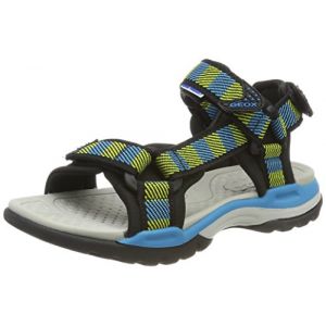 Image de Geox J Borealis F, Sandales Bout Ouvert garçon, Bleu (Lime/Sky), 29 EU