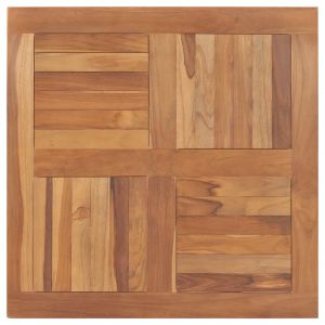 VidaXL Dessus de table Bois de teck solide Carré 80x80x2,5 cm