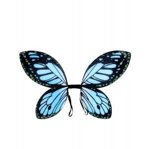 Ailes papillon noires et bleue fille