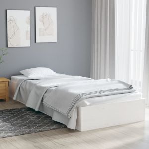 VidaXL Cadre de lit Blanc Bois massif 90x190 cm Simple 820068