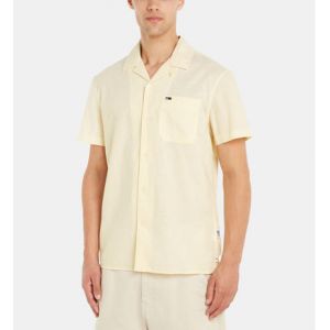 Tommy Jeans Chemisette droite en coton et lin Jaune - Couleur Jaune - Taille XL