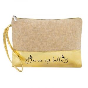 Trousse en Jute de Maquillage Dore Poc tte la Vie est Belle Papillon