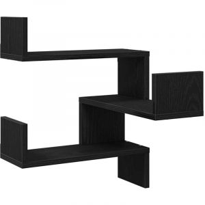 VidaXL Tagère d'angle murale Chêne noir 40 x 40 x 49.5 cm