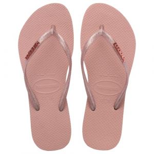 Havaianas Diapositives Slim Logo Metallic EU 35-36 Crocus Rose / Apricot Red