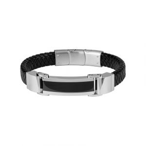 Jacques Lemans Bracelet S-B114A Cuir, Acier inoxydable, Céramique