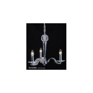 Diyas Suspension Niobe 3 ampoules en métal et cristal